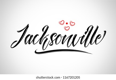 jacksonville city text design with red heart typographic icon design suitable for touristic promotion