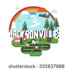 Jacksonville in colorful poster design.