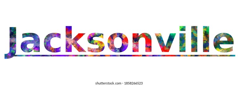 Jacksonville. Colorful typography text banner. Vector the word jacksonville design