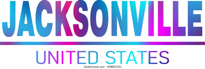 Jacksonville. Colorful typography text banner. Vector the word jacksonville design