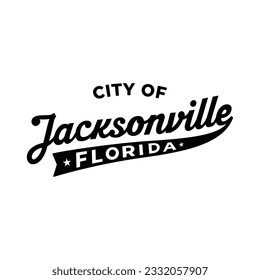 Jacksonville, Florida Schriftsatz Design. Jacksonville Typografie-Design. Vektorgrafik und Illustration.