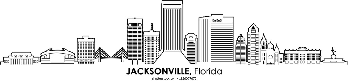 JACKSONVILLE Florida SKYLINE City Silhouette
