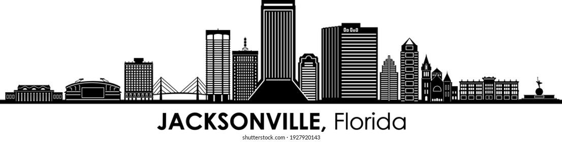 JACKSONVILLE Florida SKYLINE City Silhouette
