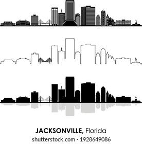 JACKSONVILLE Florida SKYLINE City Silhouette
