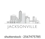 Jacksonville Florida skyline cityscape vector illustration