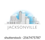 Jacksonville Florida skyline cityscape vector illustration