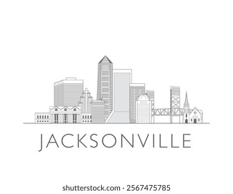 Jacksonville Florida skyline cityscape vector illustration