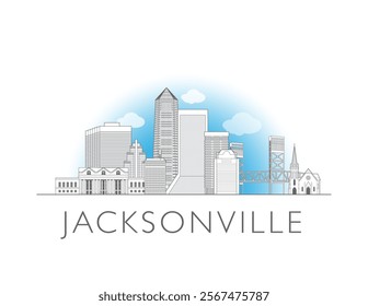 Jacksonville Florida skyline cityscape vector illustration