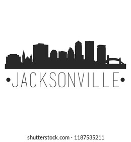 Jacksonville Florida Skyline Silhouette City Design Stock Vector ...