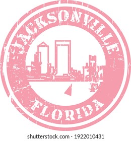 Jacksonville Florida skyline stamp vector illustration