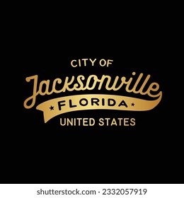 Jacksonville, Florida, USA lettering design. Jacksonville typography design. Vector and illustration.