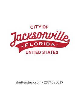 Jacksonville, Florida, USA Buchstaben Design. Jacksonville Typografie-Design. Vektorgrafik und Illustration.