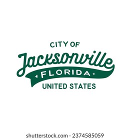 Jacksonville, Florida, USA lettering design. Jacksonville typography design. Vector and illustration.