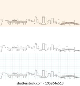 Jacksonville Hand Drawn Skyline