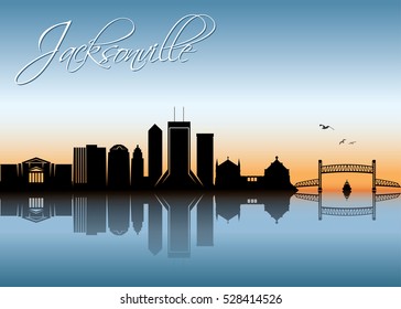 Jacksonville Skyline - Vector Illustration