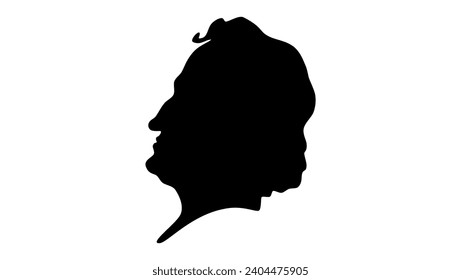Jacob Grimm, black isolated silhouette