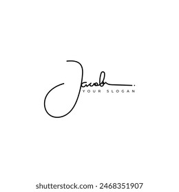 Jacob name signature logo vector design