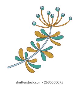 Jacobean Floral Paisley Clipart Vintage Botanical Decorative Element. Vector Fantasy Flower, Ethnic Ornament for Textile, Fabric, Wallpaper, Decoupage, Boho Isolated Design