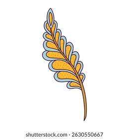 Jacobean Floral Paisley Plant Clipart Vintage Botanical Decorative Leaf Element. Vector Fantasy Ethnic Ornament for Textile, Fabric, Wallpaper, Decoupage, Boho Isolated Design