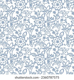 Jacobean floral repeat file block flower vector file