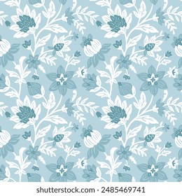 Jacobean floral repeat pattern boho floral allover flower small flower ditsy floral repeat pattern vector file