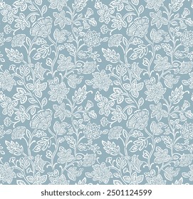 Jacobean pattern Jacobean flower pattern repeat vector file block print boho floral