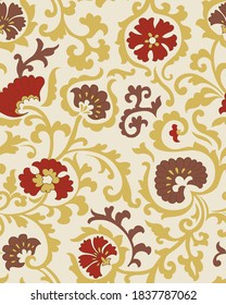 Jacobean Print Pattern Seamless, best design for celebrations, banners, wedding invitation card, fabric print.