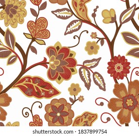 Jacobean Print Pattern Seamless, best design for celebrations, banners, wedding invitation card, fabric print.