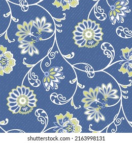 Jacobean Seamless Vector Design, Cool Color Combo