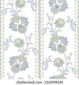 Jacobean Seamless Vector Design, Cool Color Combo