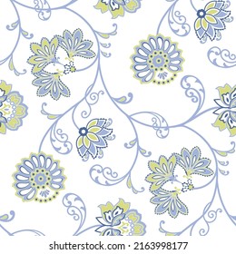 Jacobean Seamless Vector Design, Cool Color Combo