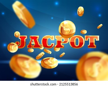 Jacpot. Golden Slotmaschine gewinnt den Jackpot. Online Casino. Web-Landing-Page Vorlage oder Banner für Internet-Casino.