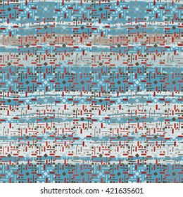 Jacquard fabric seamless pattern. Pixel, jersey print. Abstract background texture, wrapping, wallpaper