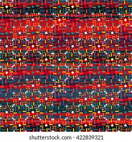 Jacquard fabric seamless pattern. Pixel, jersey print. Abstract background texture, wrapping, wallpaper
