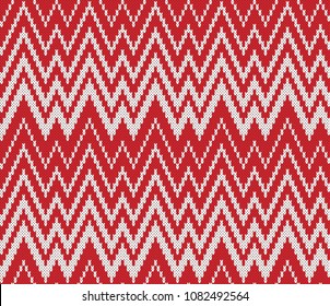 Jacquard Fairisle. Seamless Geometric zig zag Knitting Pattern