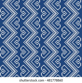 Jacquard Heart Seamless Knitting Pattern