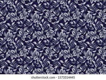 Jacquard leaves seamless pattern for fabric design, scrapbook and wrapping.