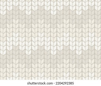 Jacquard seamless knitting pattern. Knitwear texture. Vector background with knitted woolen fabric in light color.