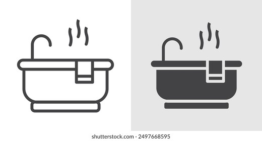 Jacuzzi icon Black line art vector logo set