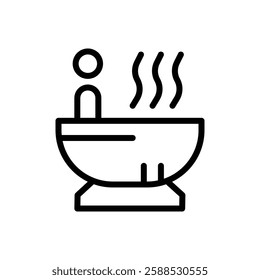 Jacuzzi icon logo sign set vector outline