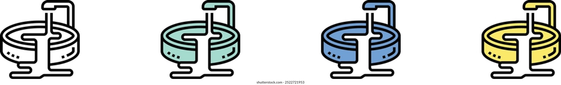 jacuzzi icon. Outline, Green, Blue and Yellow Style Design Isolated On White Background