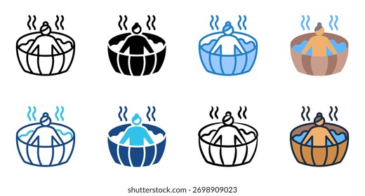 Jacuzzi icon set multiple style collection 
