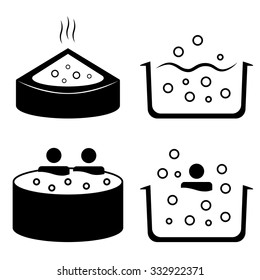 Jacuzzi vector icon set isolated on white background
