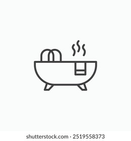 Jacuzziline in Thin line black color. flat simple vector symbols illustration.