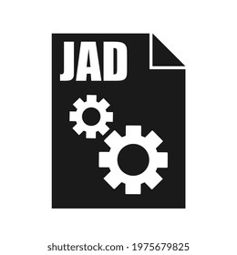 JAD Black File Vector Icon, Flat Design Style