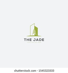 the jade apartment logo design and tree logo