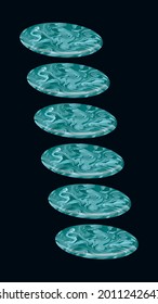 Jade Disks. Design element. Abstract smartphone wallpaper. Vector illustration 