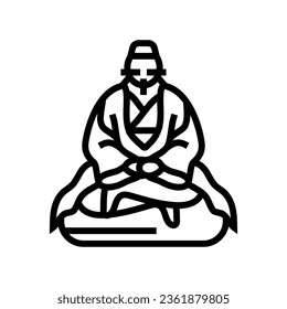 jade emperor taoism line icon vector. jade emperor taoism sign. isolated contour symbol black illustration