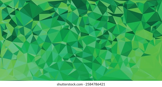 Jade green color triangle poly prism seamless vector glowing illuminating light mosaic pattern polygon geometric