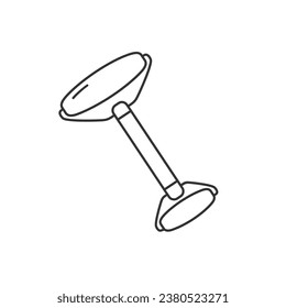 Icono de la línea de rodillos de cuarzo de masaje Jade. Vector